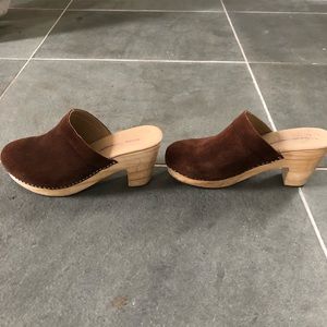 Free People Brown Suede Wood Clog Size 39